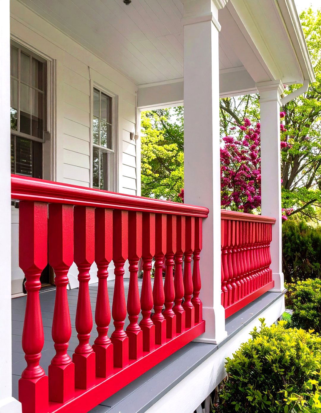 Boldly Painted Color Pop Railings - 20 Front Porch Railing Ideas