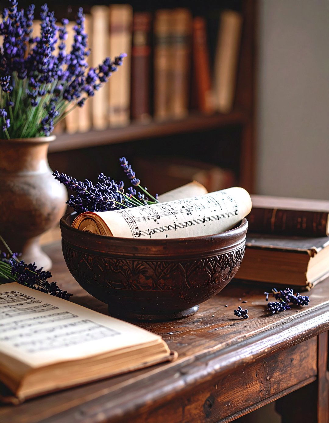 Book Nook Dough Bowl with Vintage Pages - 20 Dough Bowl Decor Ideas