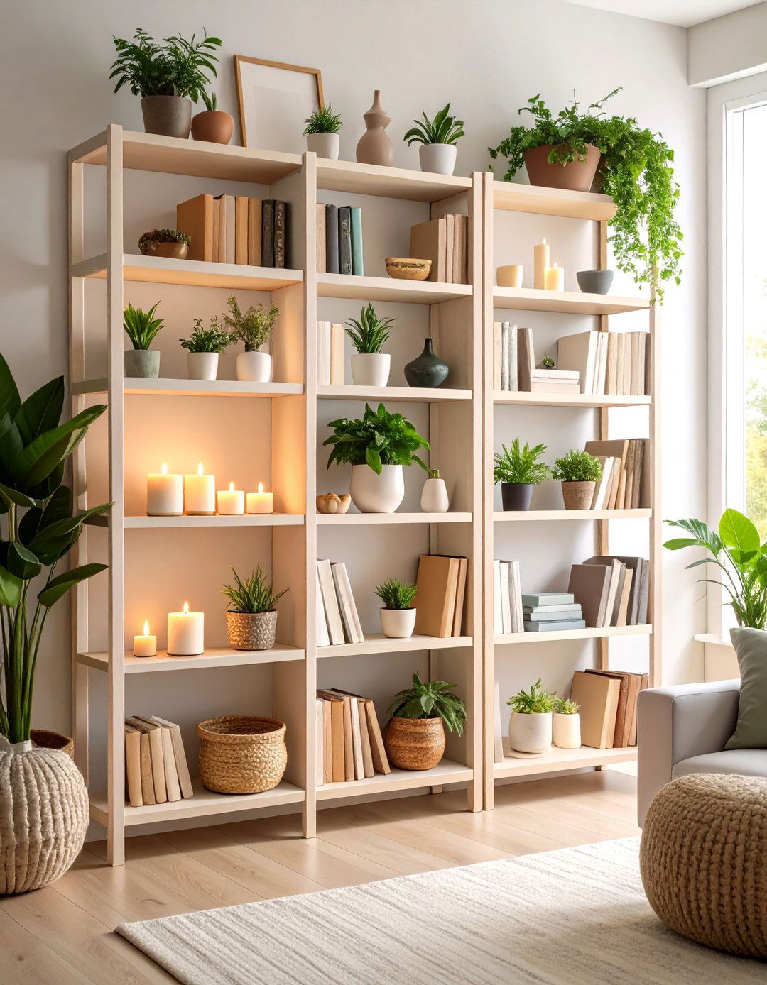 Bookshelf Organization Integrating Decorative Elements - 20 Bookshelf Organization Ideas