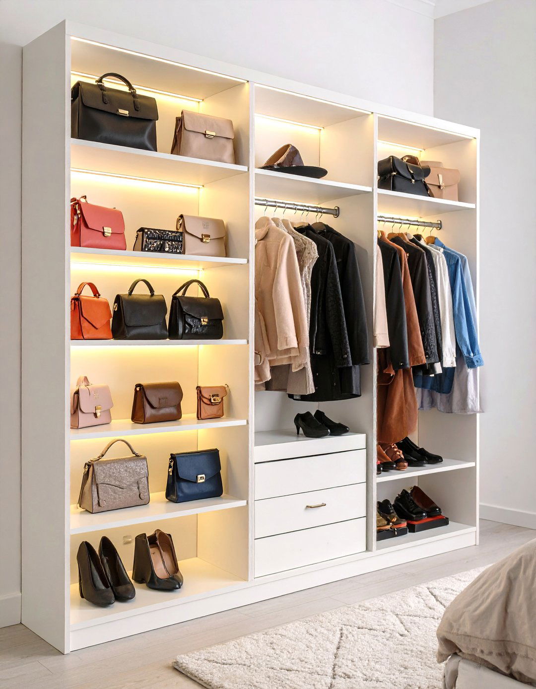 Bookshelf Purse Storage Transformation - 20 Purse Storage Ideas