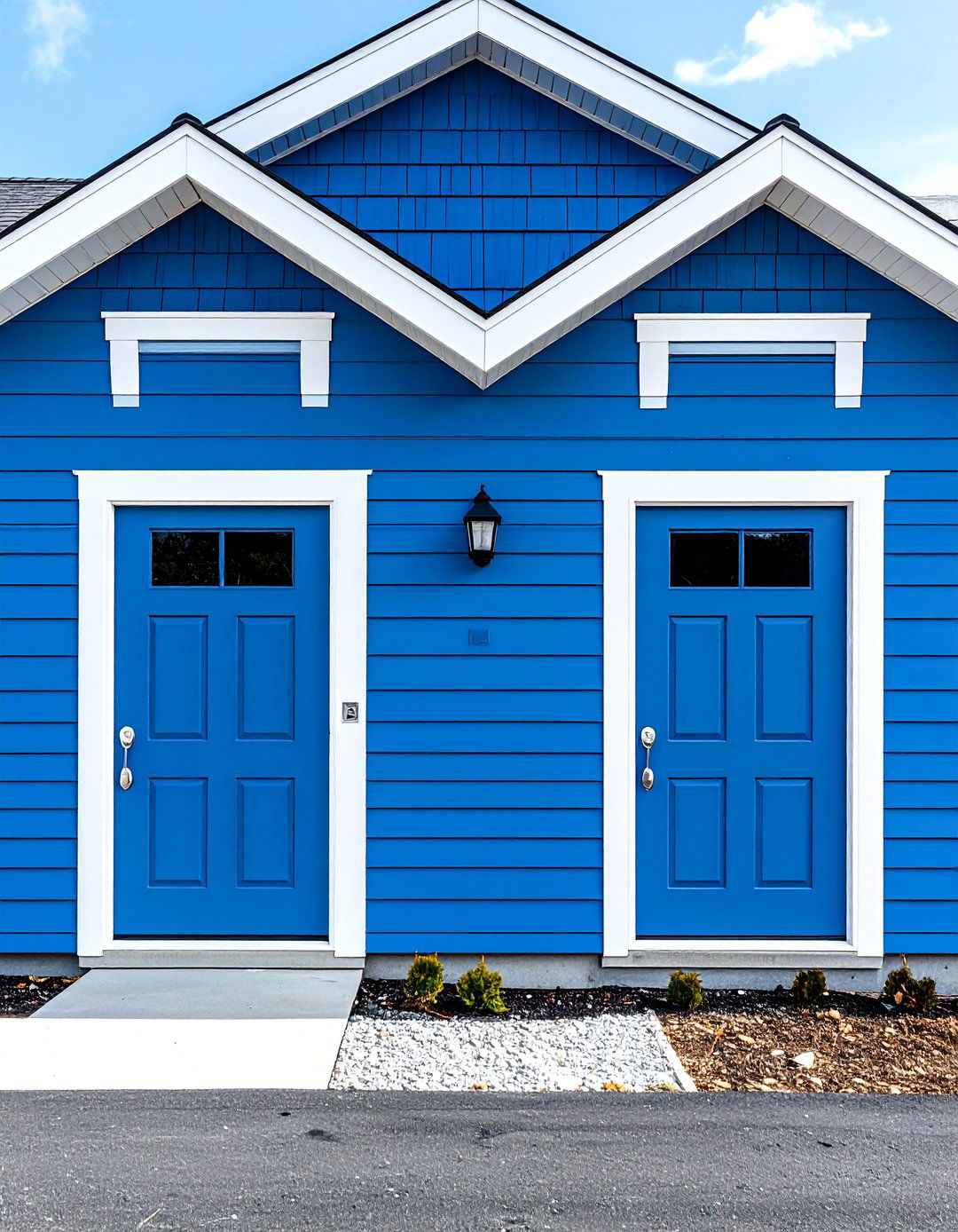 Boosting Home Security - 20 Blue House Siding With White Trim