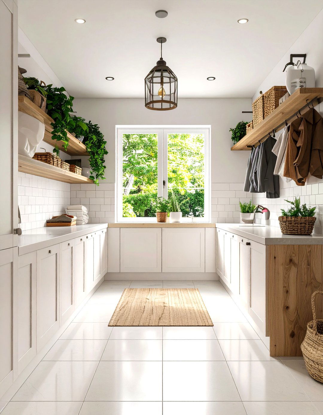 Boot Room with Porcelain Wall Tiles and Backsplash - 20 Boot Room Ideas
