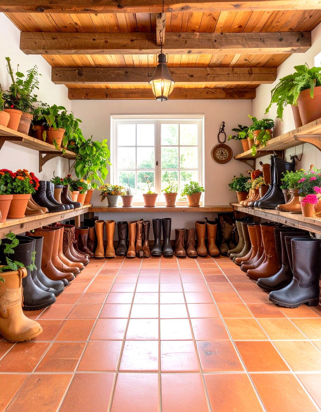 Boot Room with Terracotta Tile Flooring - 20 Boot Room Ideas