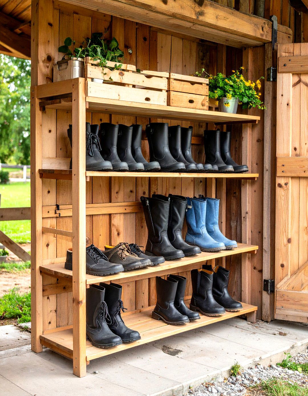 Boot Shelves and Drying Racks - 20 Tack Room Ideas