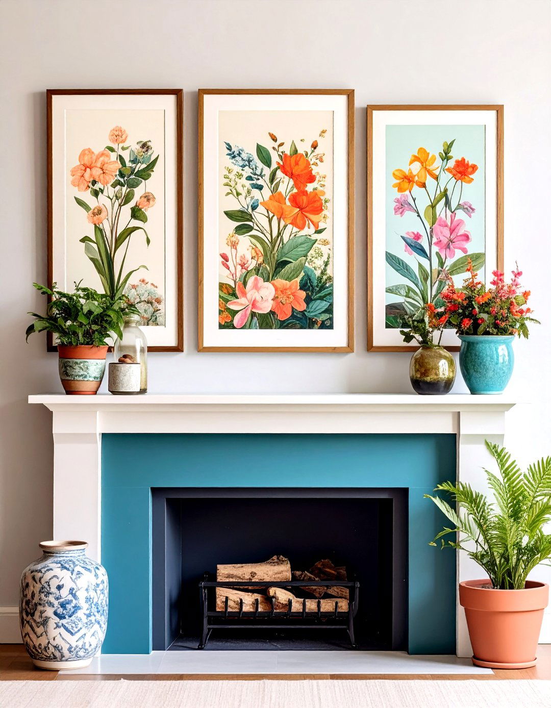 Botanical Art Anchor - 20 Spring Mantel Decor Ideas