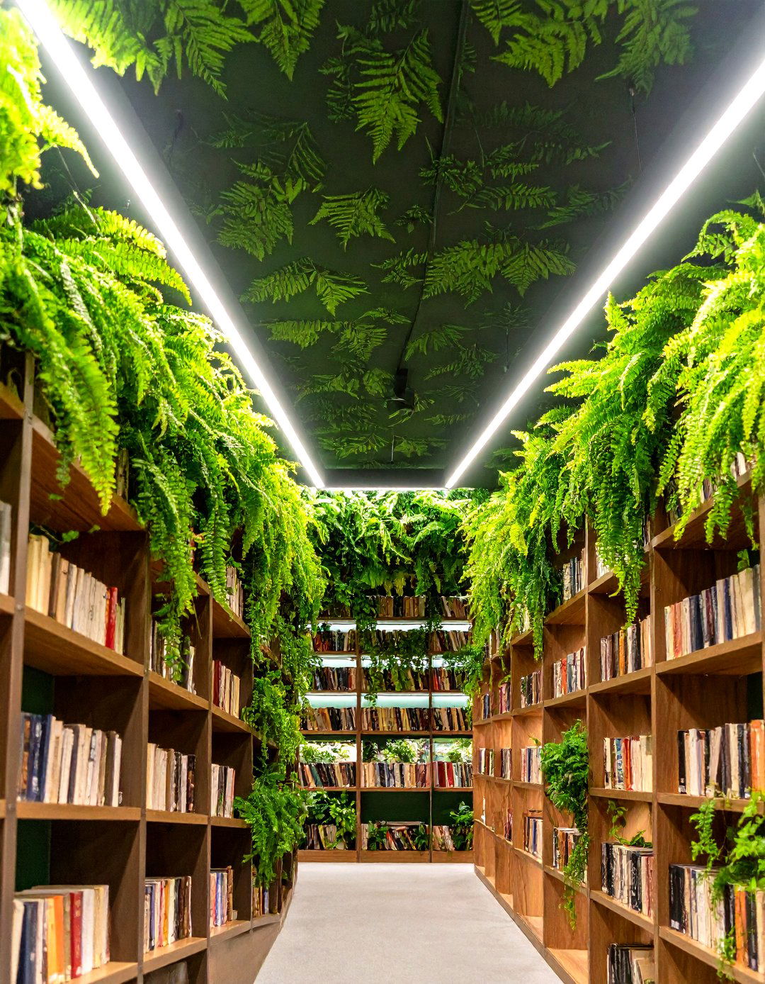 Botanical Ceiling for a Green Home Library Canopy - 20 Dark Green Home Library Ideas and Inspiration
