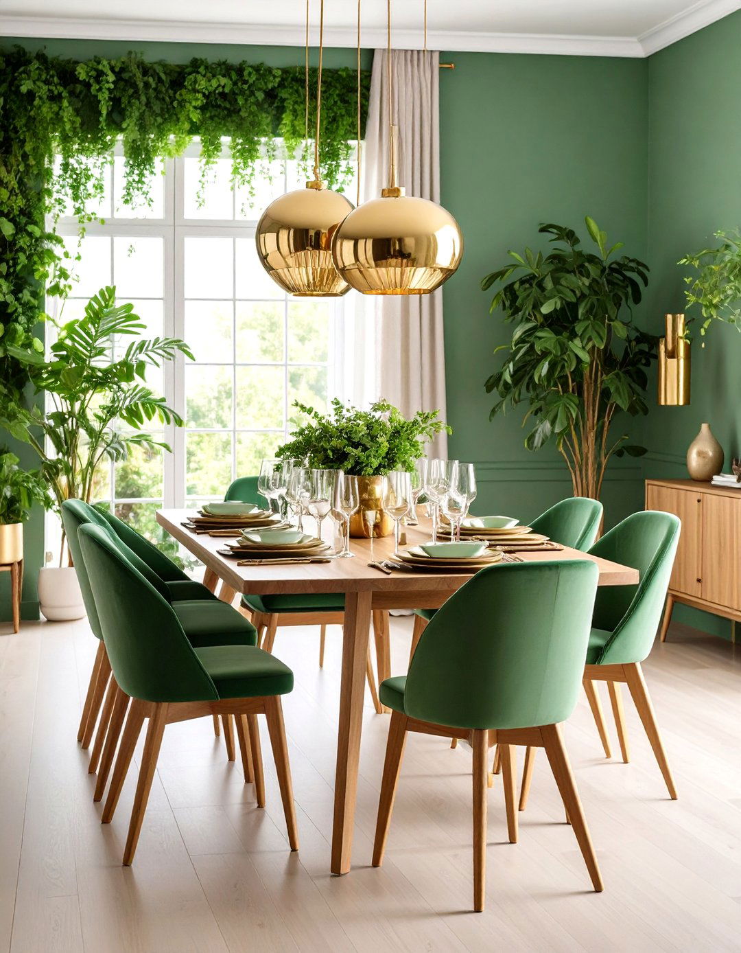 Botanical Green Colorful Dining Room Ideas - 20 Colorful Dining Room Ideas