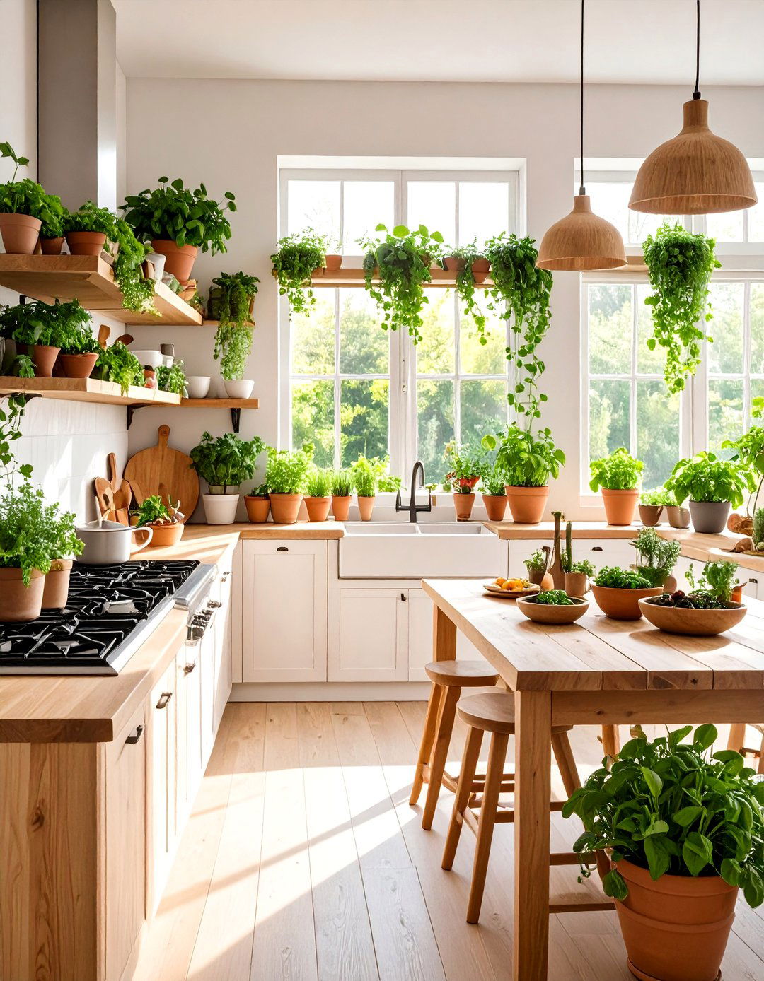 Botanical Kitchen Counter Garden Sanctuary - 20 Kitchen Counter Decor Ideas