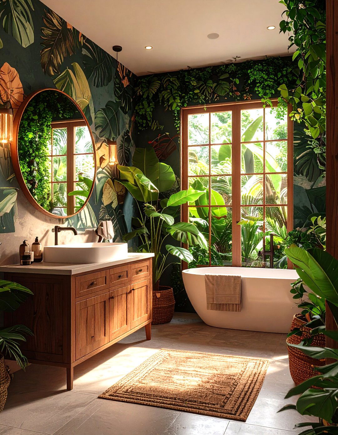 Botanical Oasis Powder Room - 20 Eclectic Powder Room Ideas