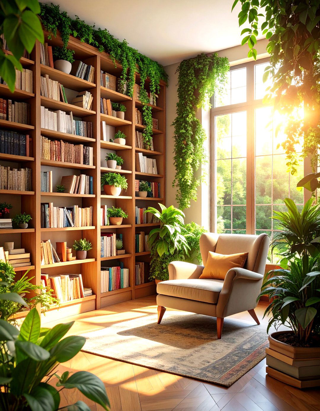 Botanical Plant Room Library Corner - 20 Plant Room Ideas