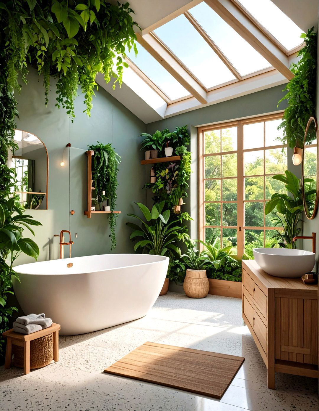 Botanical Sage Green Bathroom Garden Oasis - 20 Sage Green Bathroom Ideas
