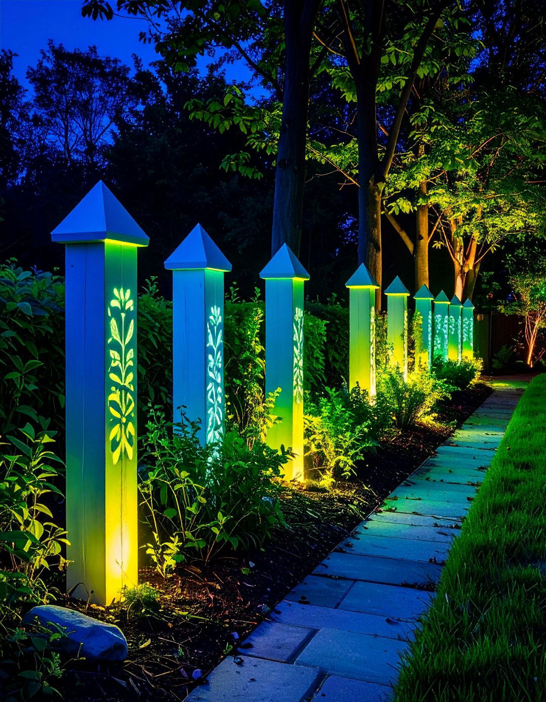 Botanical Stencil Border - 20 Fence Painting Ideas