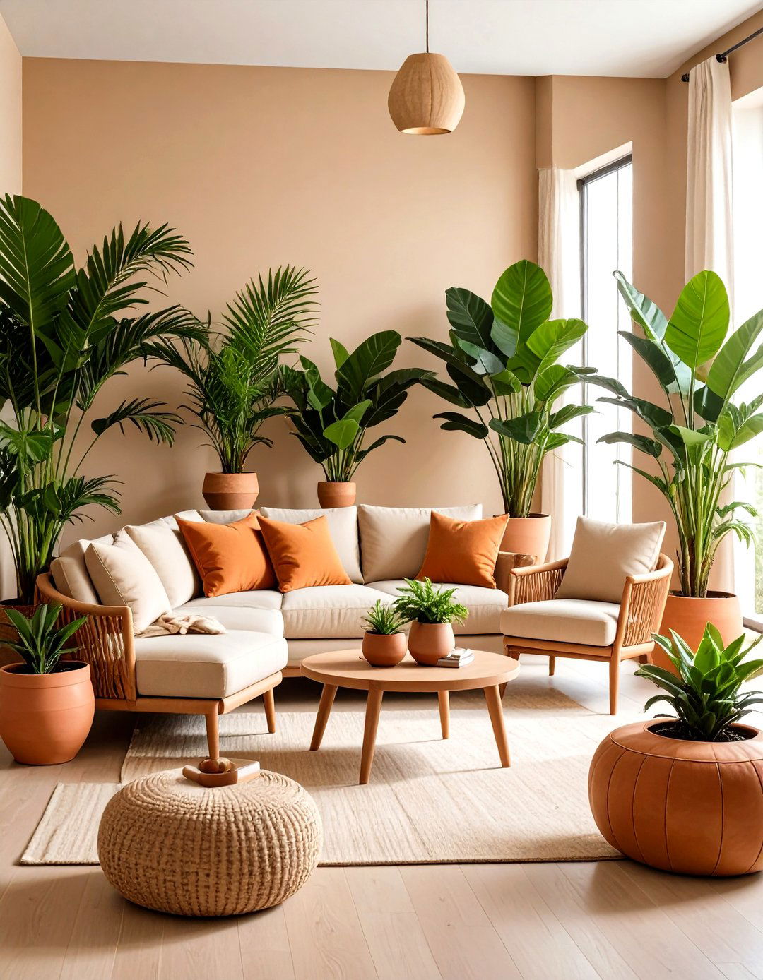 Botanical Touches and Greenery - 20 Tan Living Room Ideas