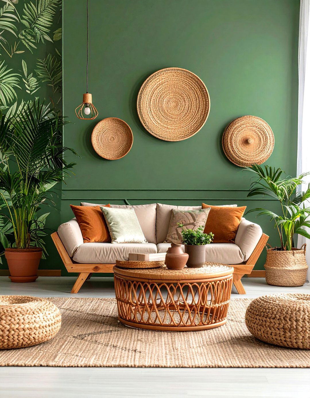 Botanical Wallpaper Wraps a Green Living Room in Storybook Charm - 20 Green Living Room Ideas