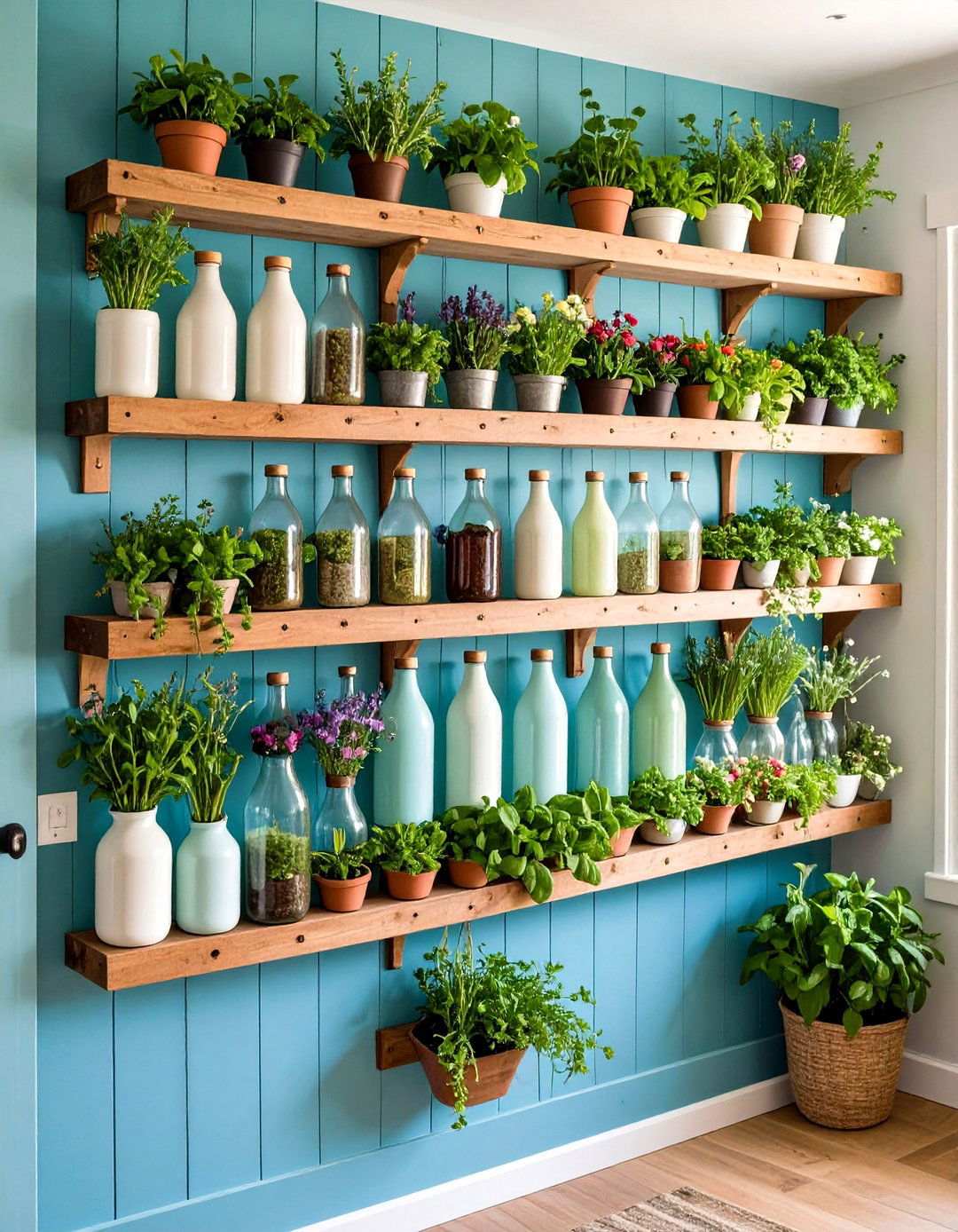 Bottle Upcycled Indoor Plant Wall Project - 20 Indoor Plant Wall Ideas