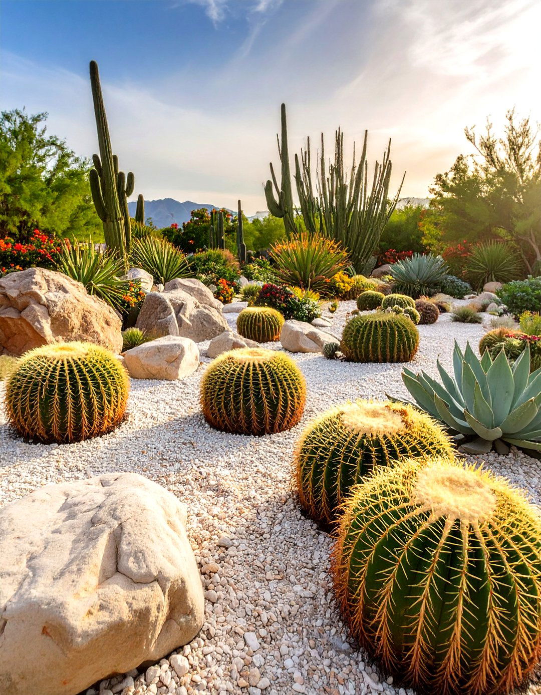 Boulder Accented Cactus Rock Garden - 20 Cactus Garden Ideas