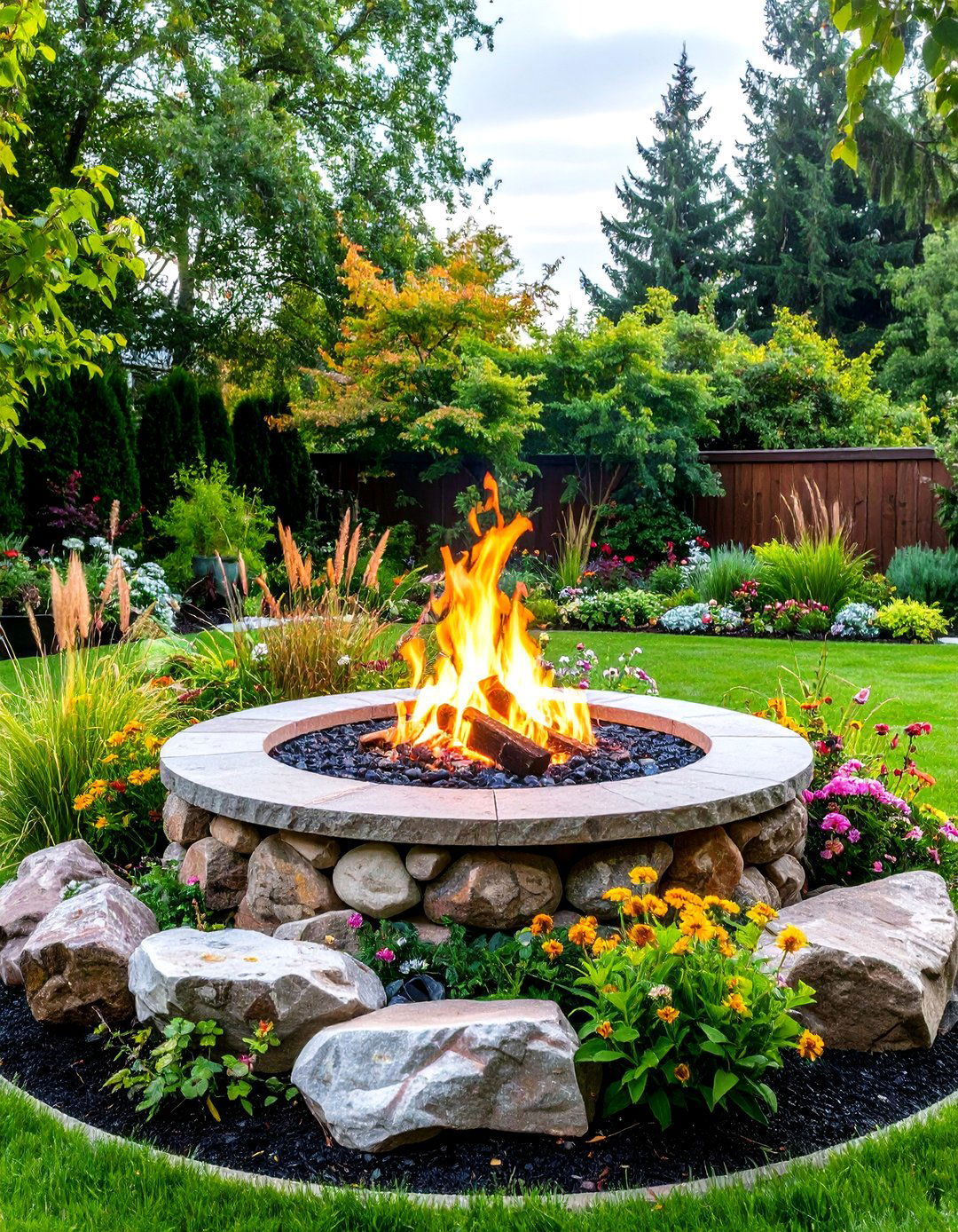 Boulder Fire Pit Garden Integration - 20 Boulder Fire Pit Ideas