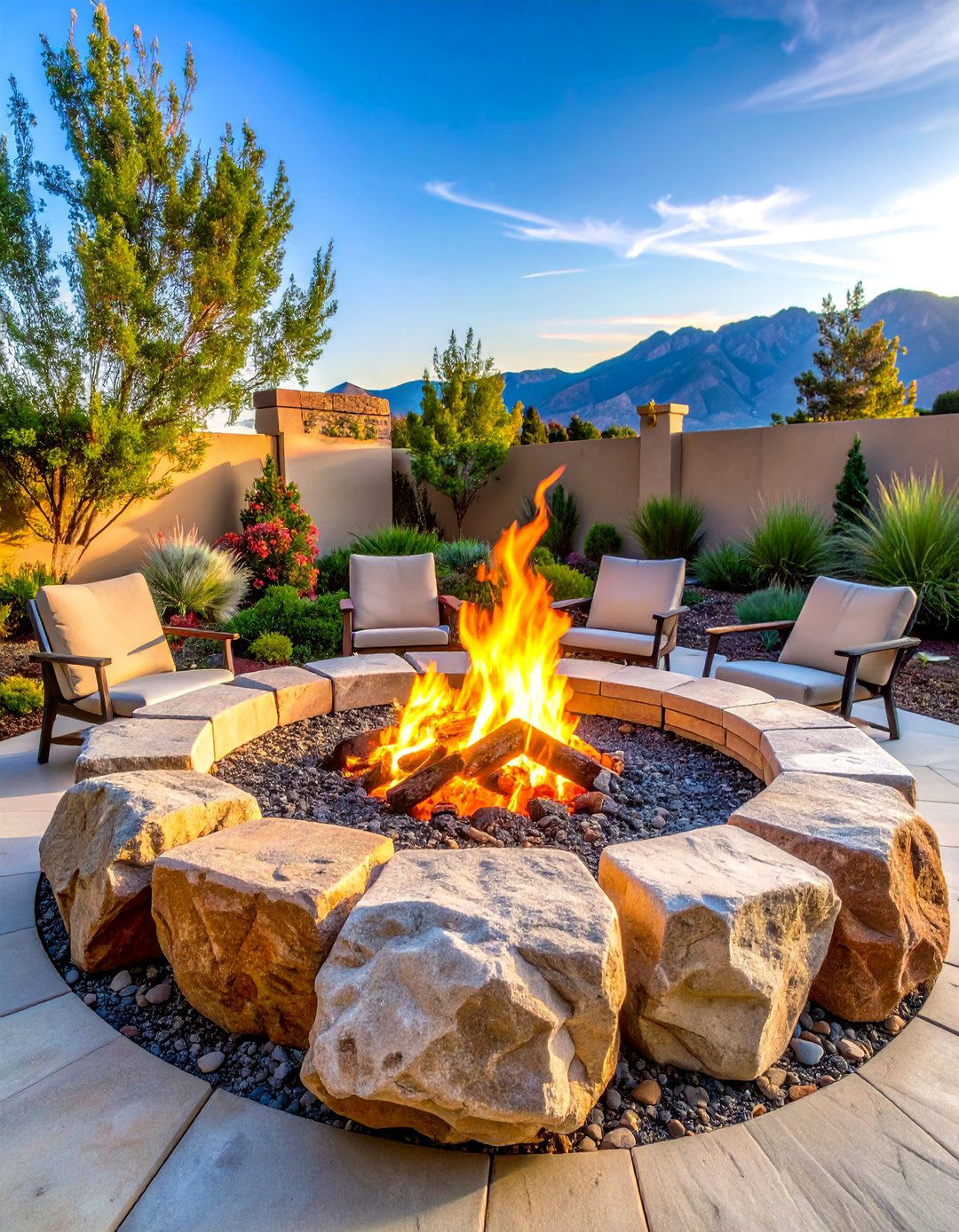 Boulder Fire Pit with Wind Protection - 20 Boulder Fire Pit Ideas
