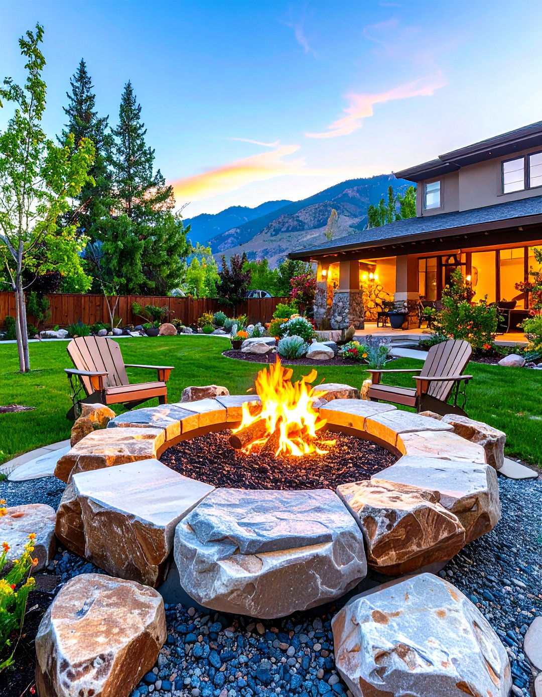 Boulder Surround Wood Burning Fire Pit - 20 Wood Burning Fire Pit Ideas