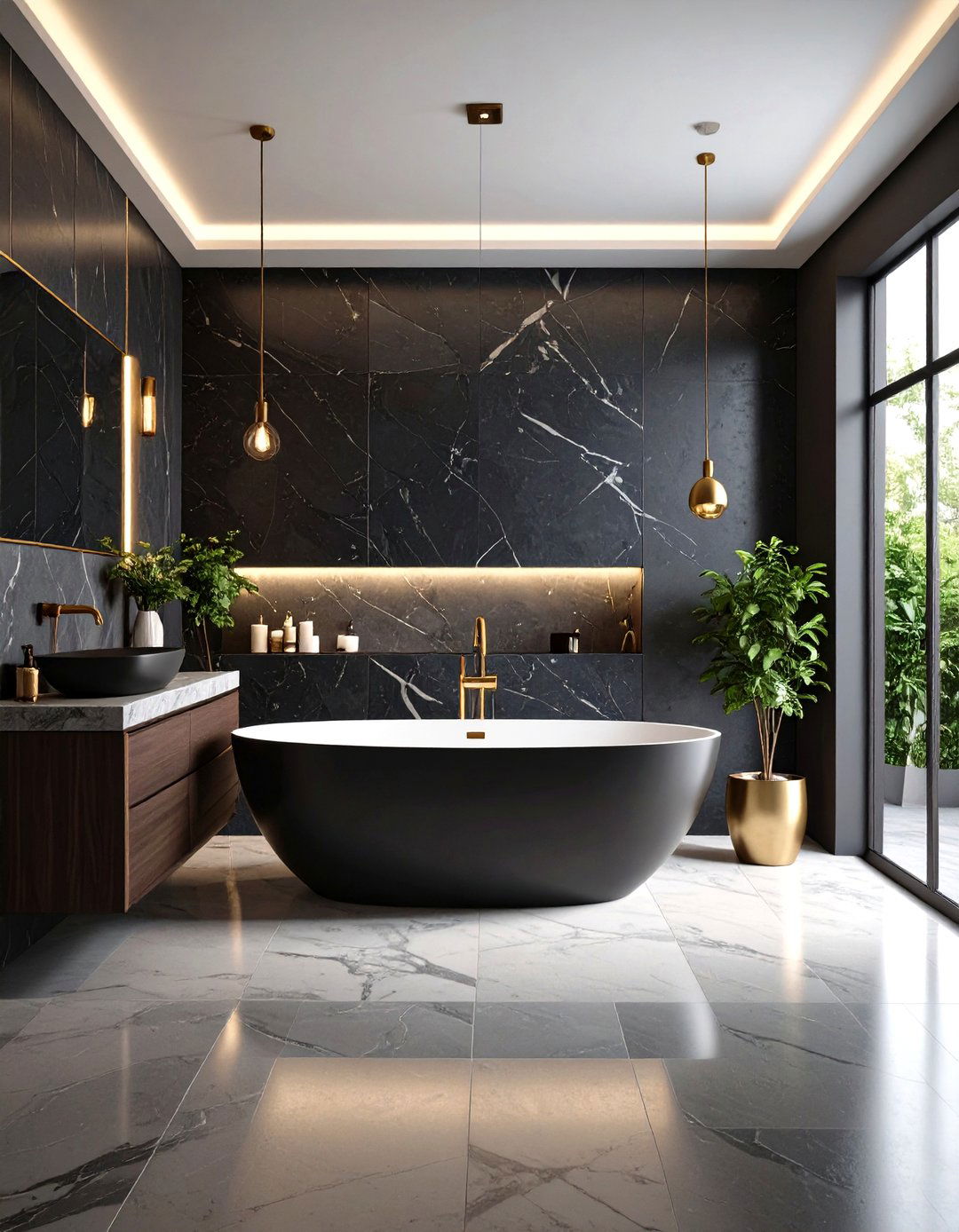 Boutique Hotel Dark Luxury Bathroom Mood - 20 luxury bathroom ideas