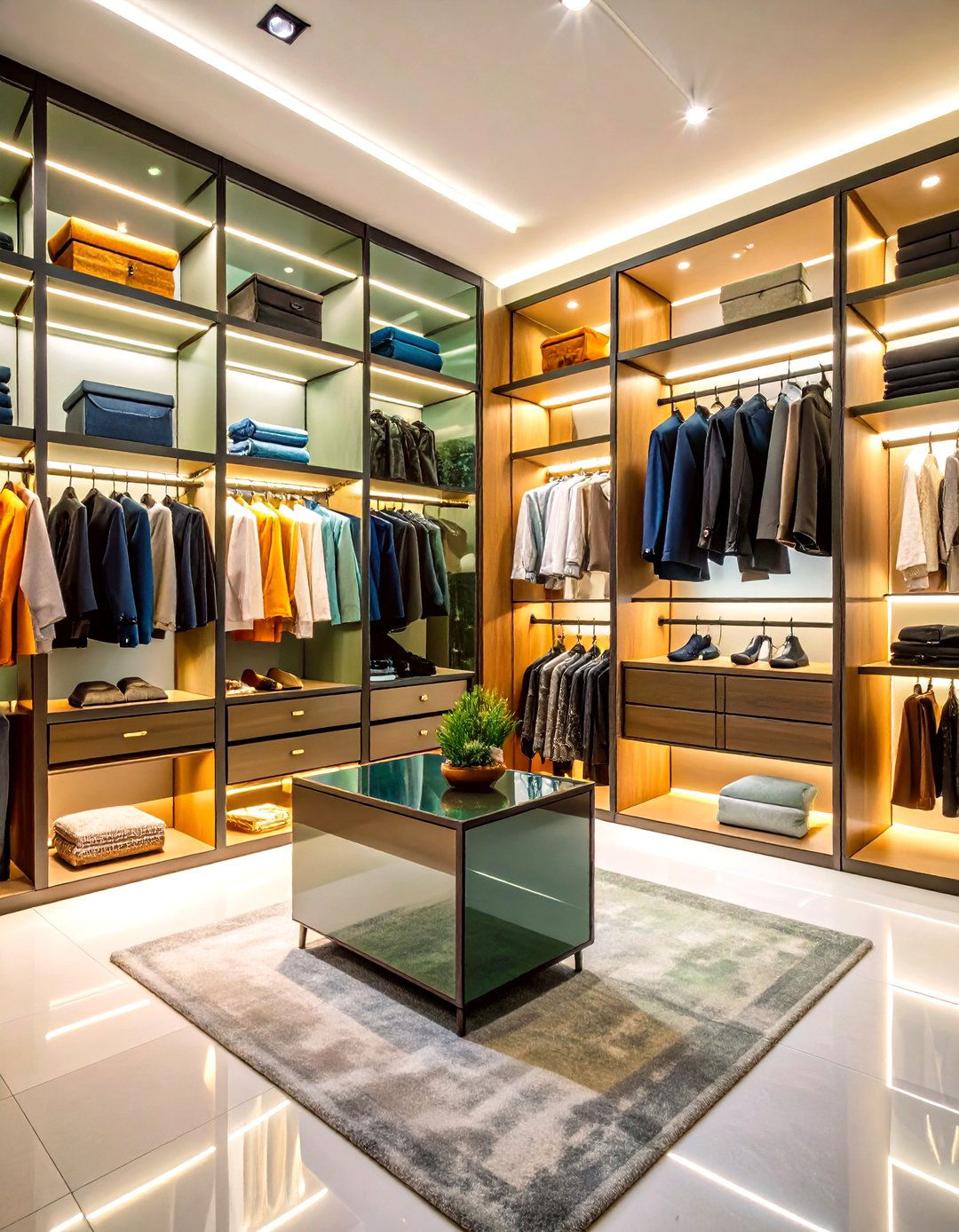 Boutique Style Glass Display Open Closet - 20 Open Closet Ideas