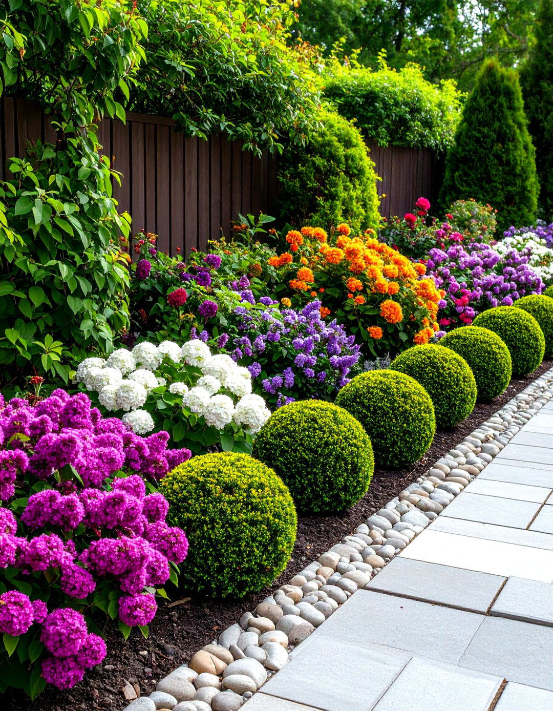 Boxwood Punctuated Flowering Shrub Mix - 20 Front Yard Boxwood Designs