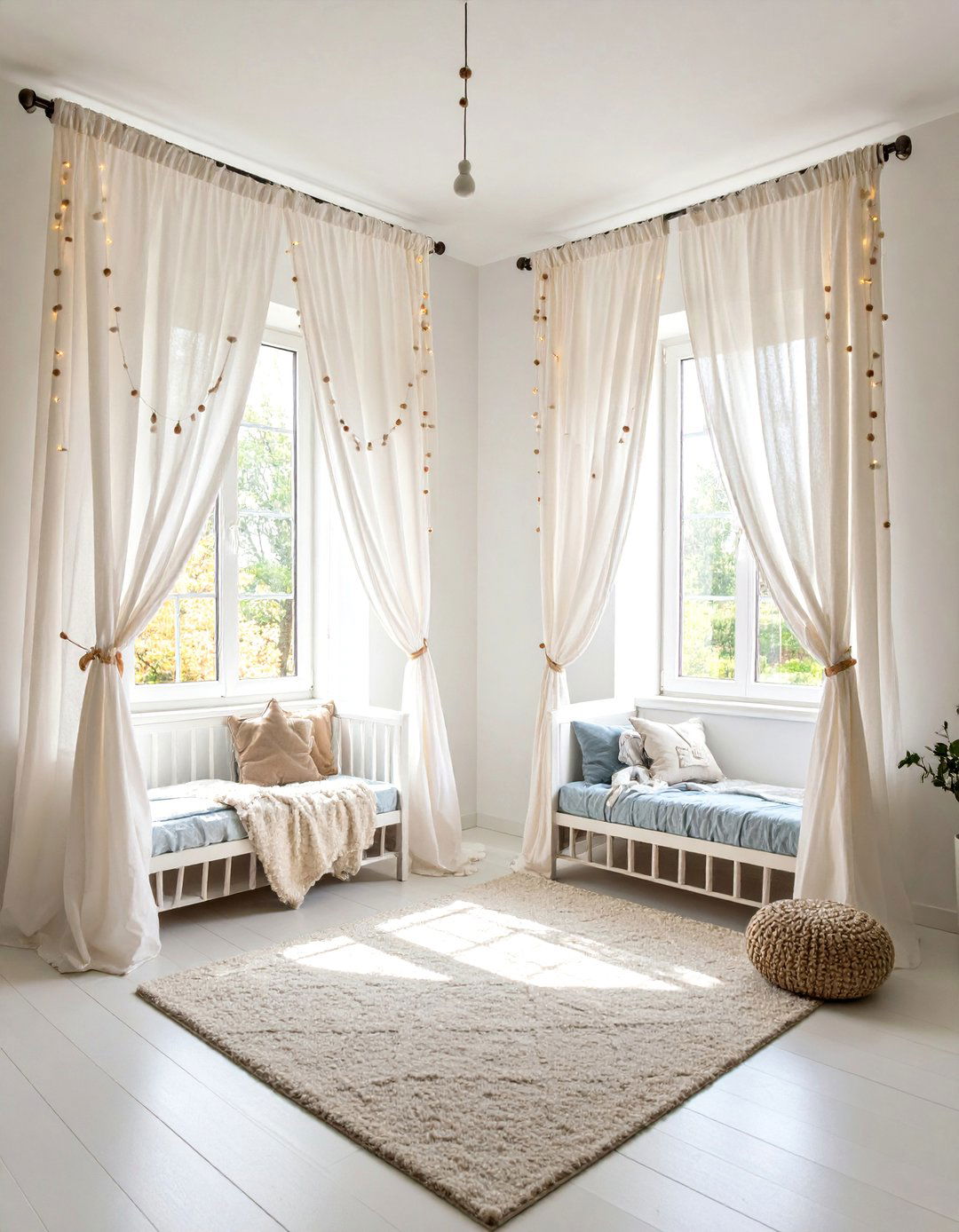 Boy and Girl Shared Small Room Curtain Division Method - 20 Boy and Girl Shared Small Room Ideas