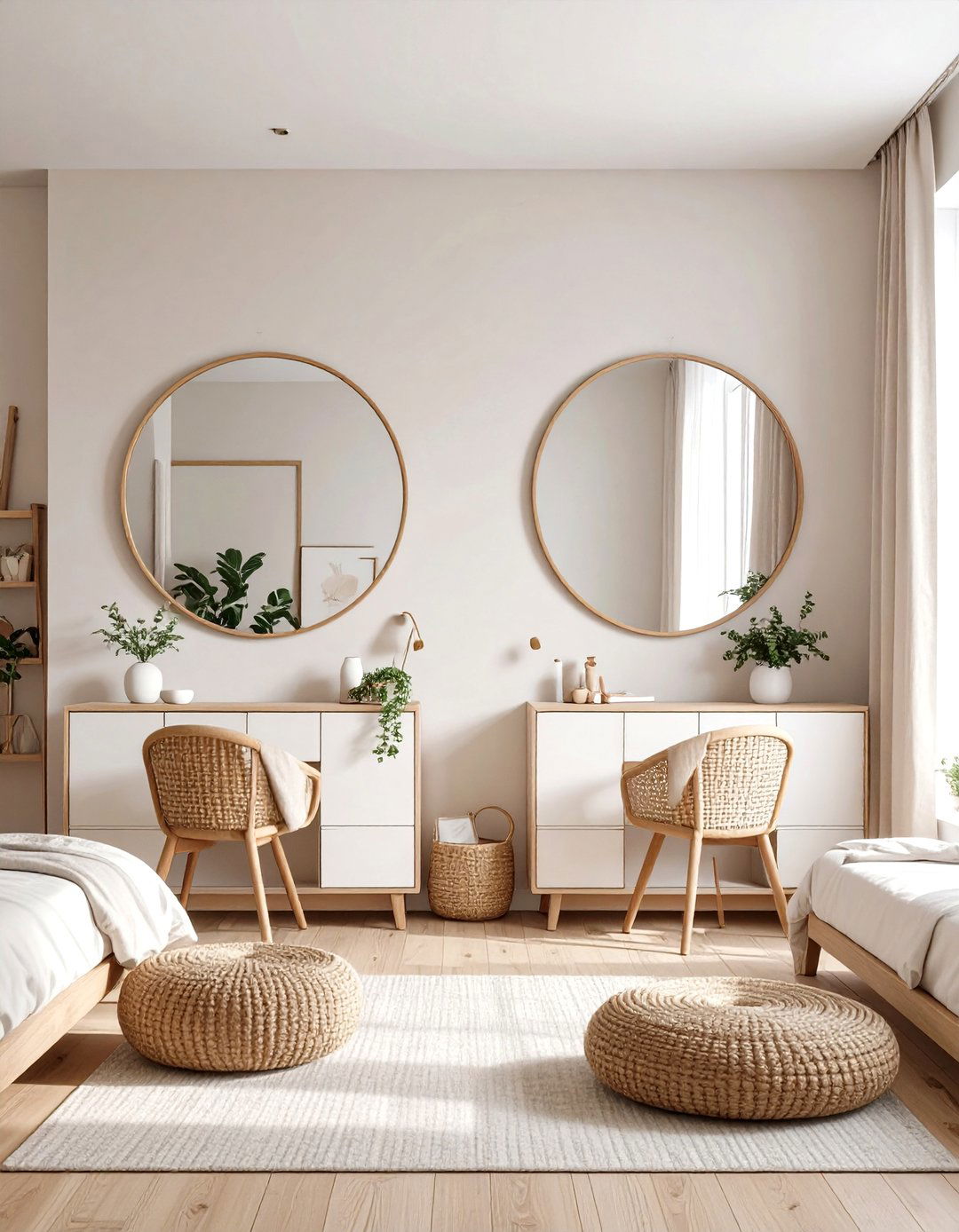 Boy and Girl Shared Small Room Mirror Wall Enhancement - 20 Boy and Girl Shared Small Room Ideas
