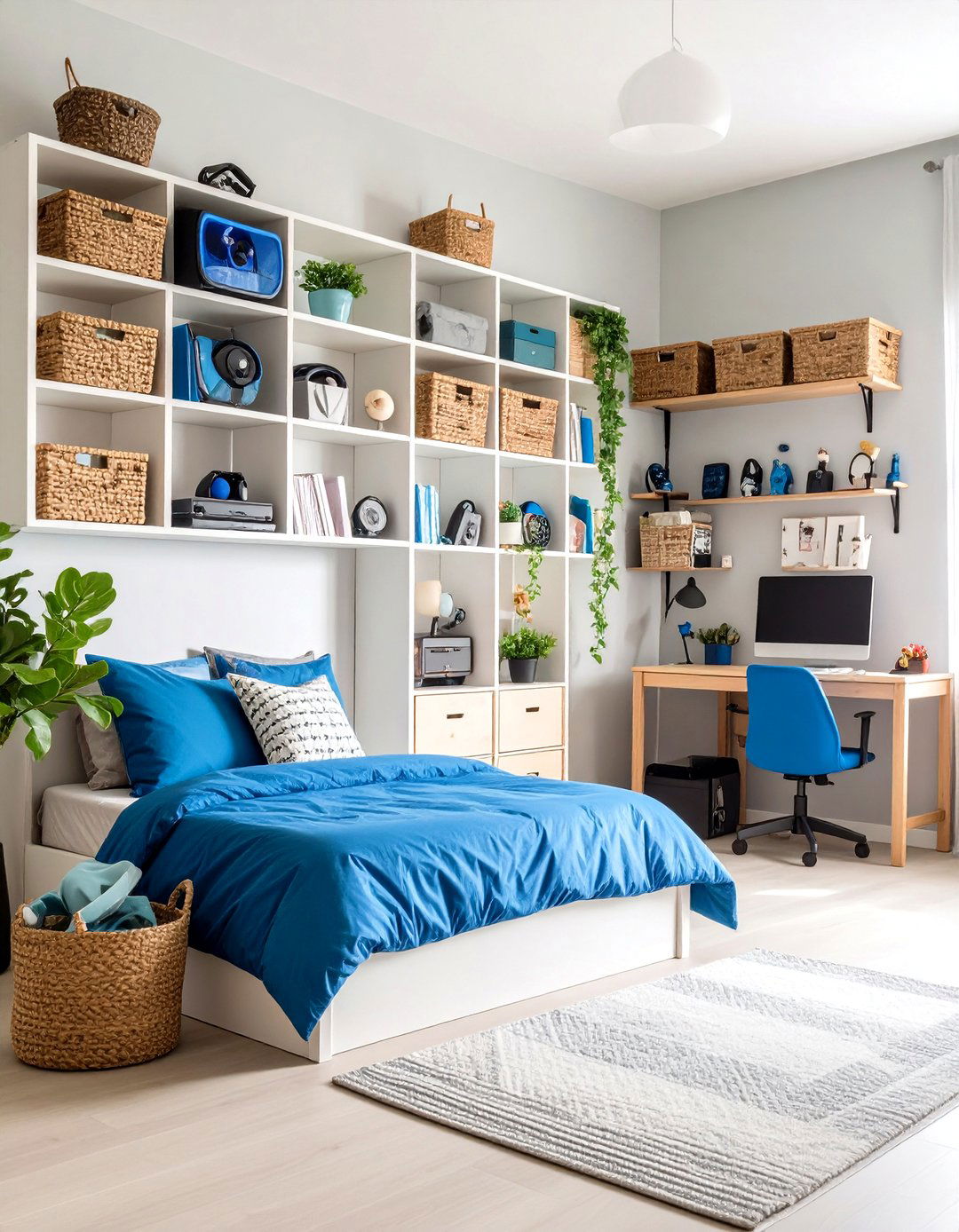 Boys Gaming Bedroom Cable Management System - 20 Boys Gaming Bedroom Ideas