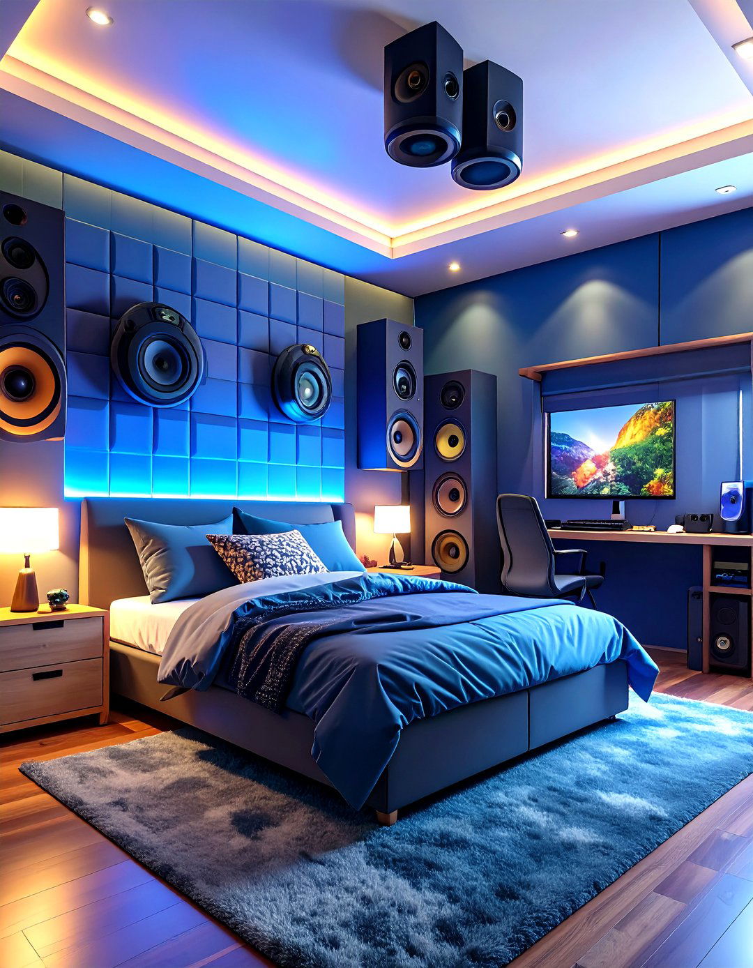 Boys Gaming Bedroom Cyberpunk Theme Design - 20 Boys Gaming Bedroom Ideas