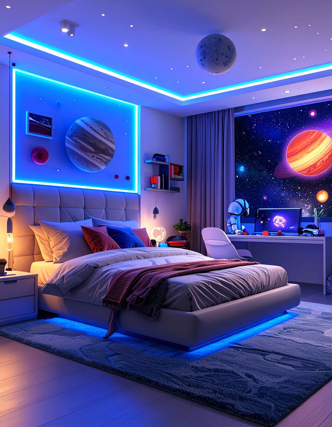 Boys Gaming Bedroom Loft Bed Gaming Station - 20 Boys Gaming Bedroom Ideas