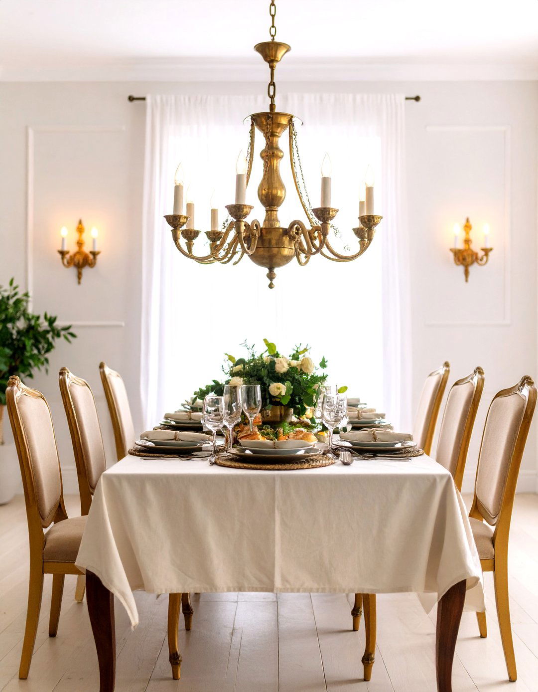 Brass Chandelier Colonial Dining Room Lighting - 20 Colonial Dining Room Ideas