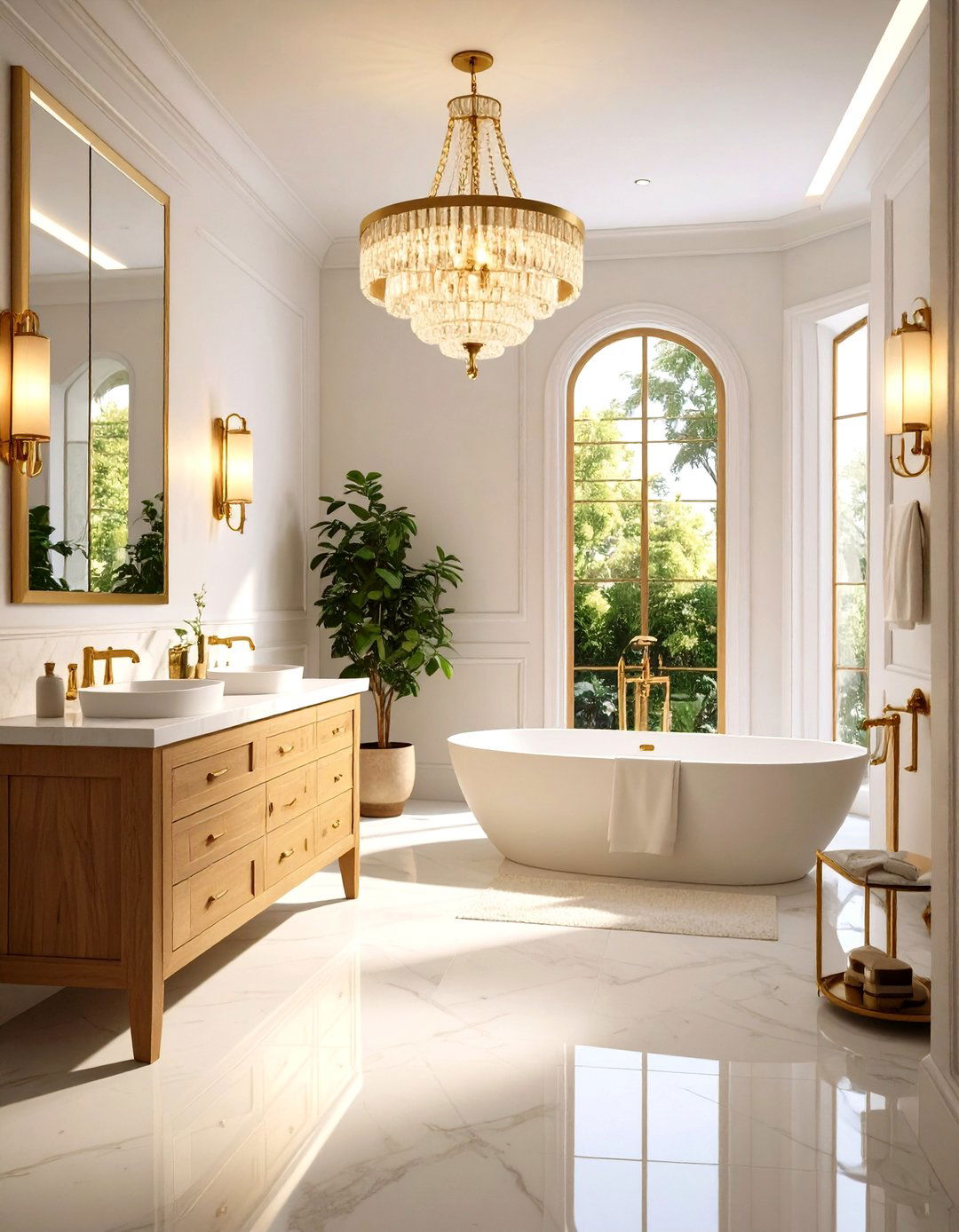 Brass Fixture Warm Glow Small Bathroom Lighting - 20 Small Bathroom Lighting Ideas