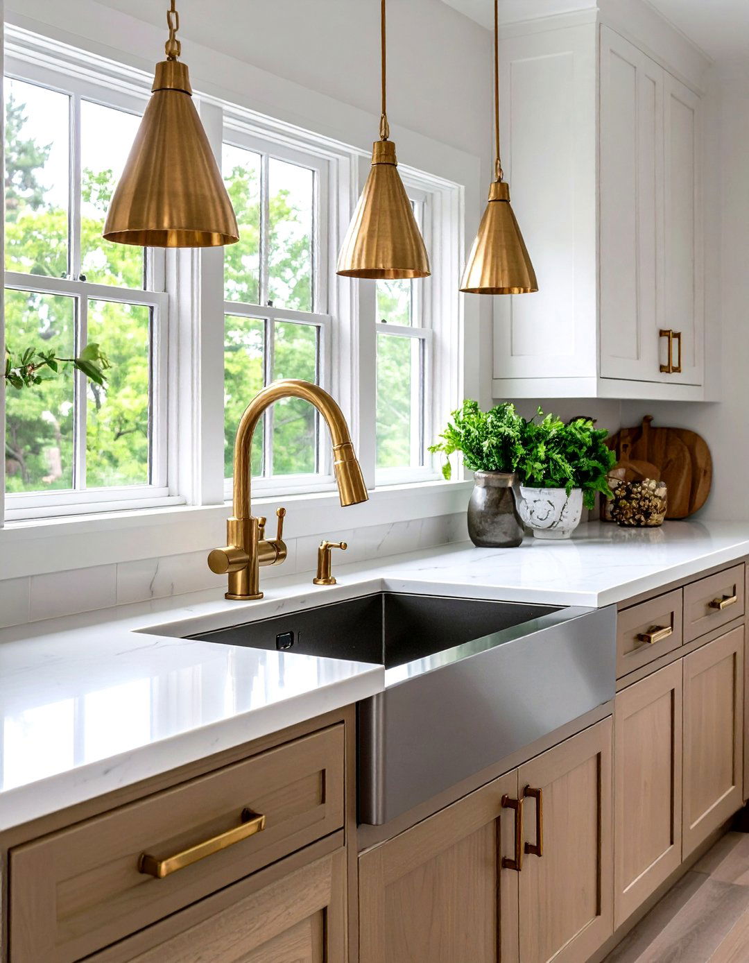 Brass Kitchen Touches Elevate Everyday Glam Interior Design - 20 Glam Interior Design Ideas