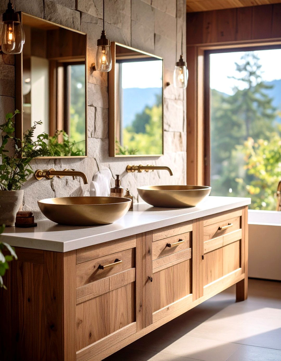 Brass and Bronze Hardware for Bathroom Elegance - 20 Cozy Bathroom Ideas