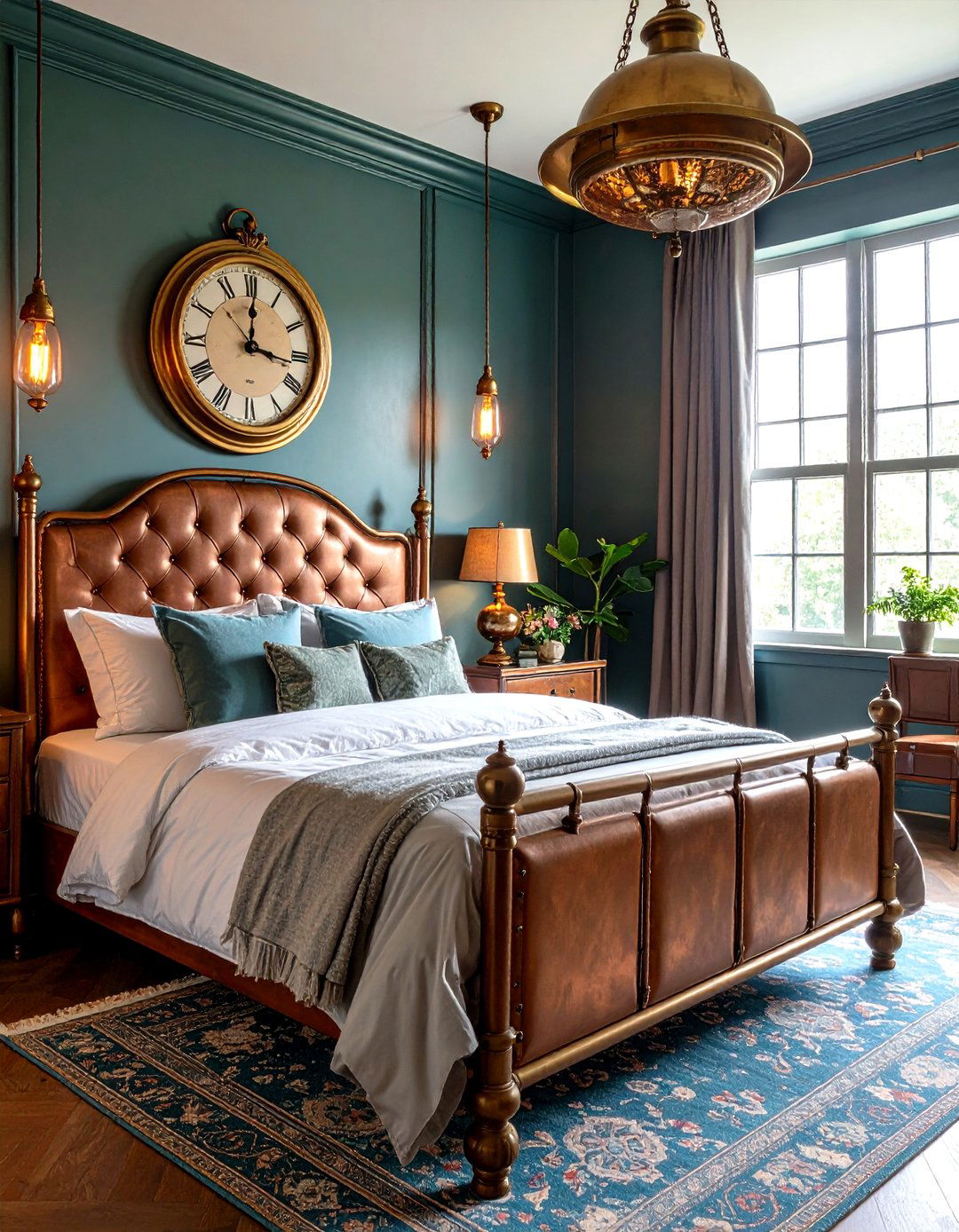 Brass and Copper Accents - 20 Steampunk Bedroom Ideas