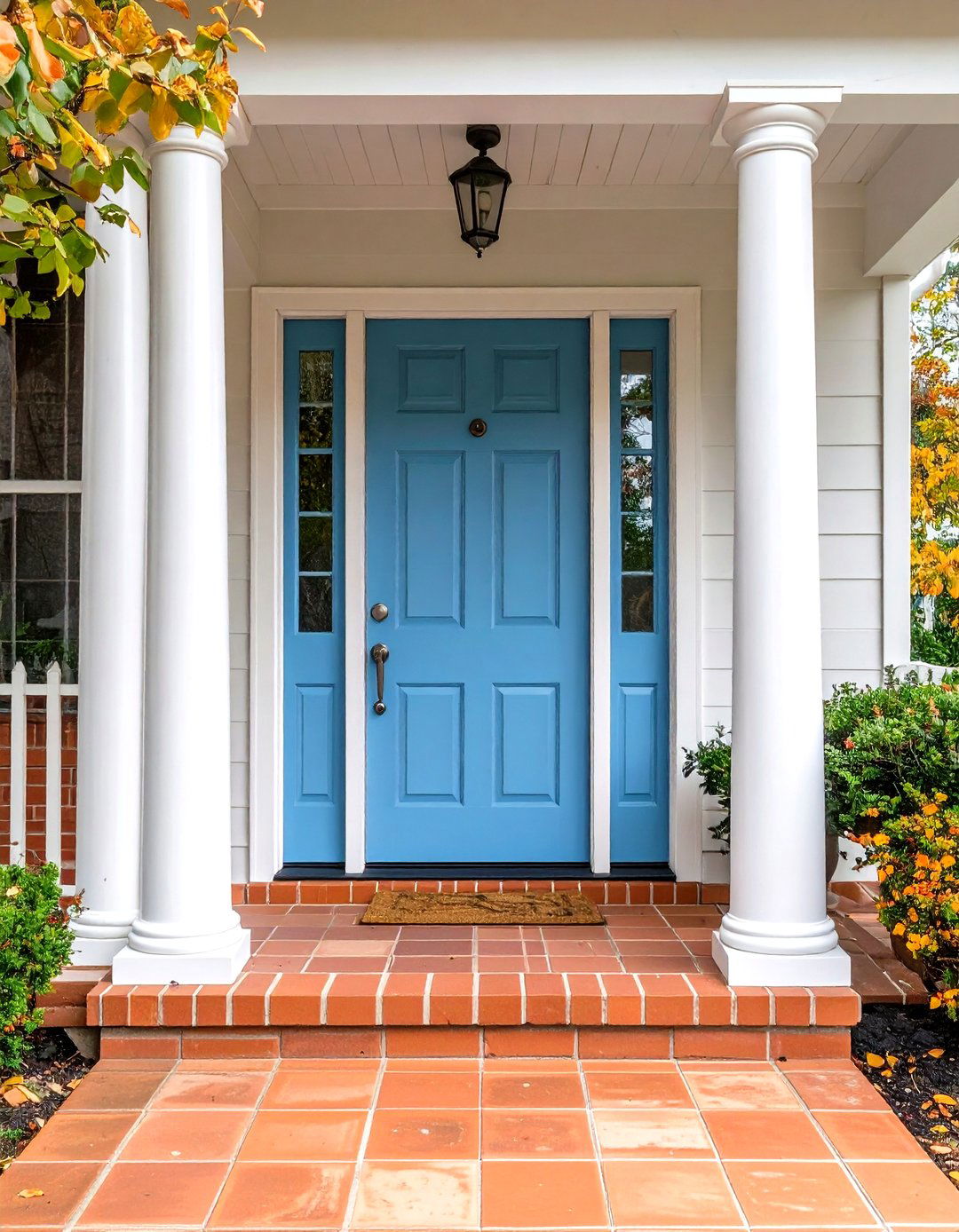 Breezy Sky Blue Front Door to Calm Visitors - 20 Front Door Color Ideas
