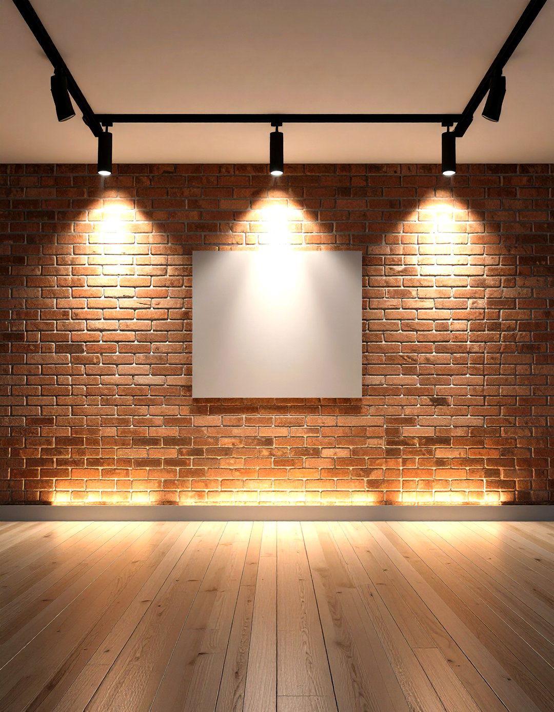 Brick Accent Wall with LED Uplighting for Gallery Ambience - 20 Brick Accent Wall Ideas