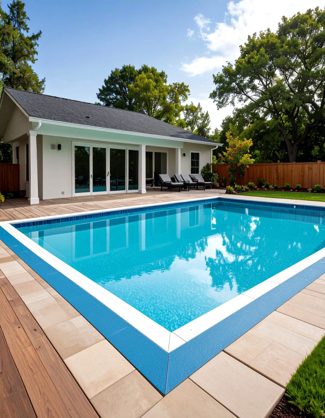 Brick Border Accents - 20 Stamped Concrete Pool Deck Ideas