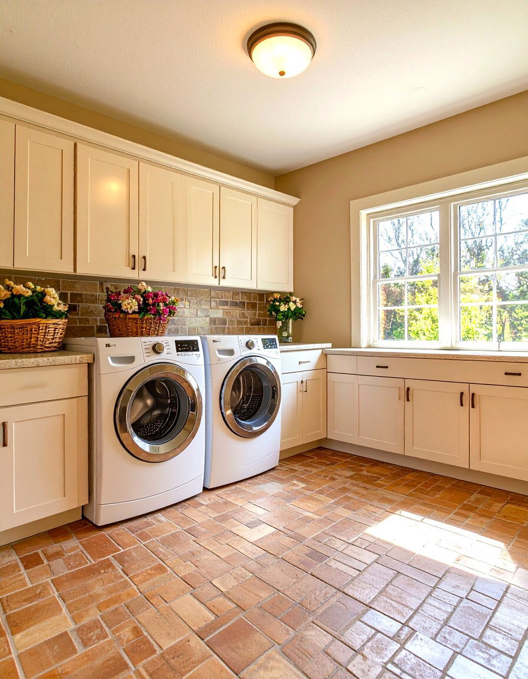 Brick Floor Laundry Room Color Coordination - 20 Brick Floor Laundry Room Ideas