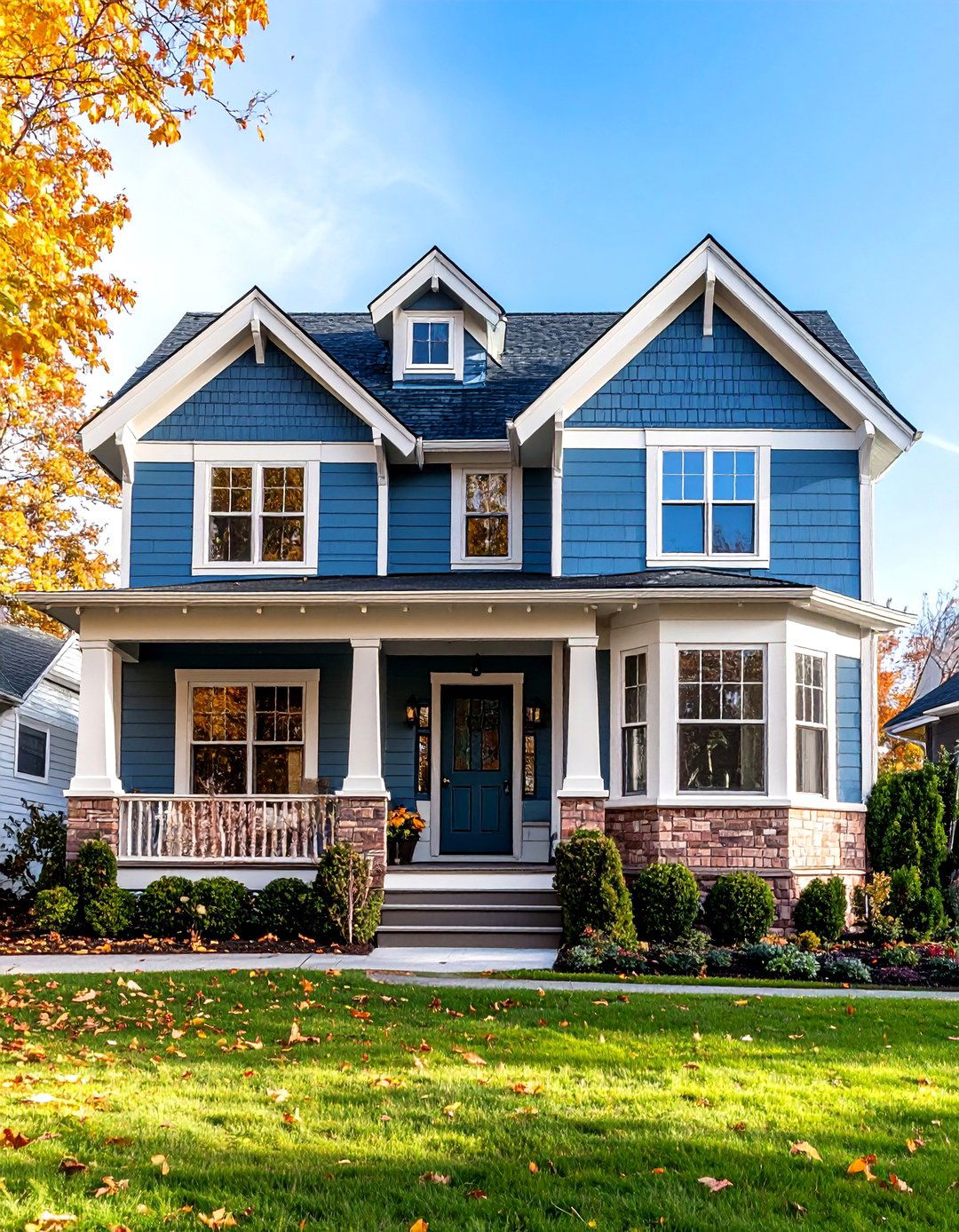 Brick Infill Between Vinyl Shingle Panels - 20 Vinyl Siding and Brick Combinations