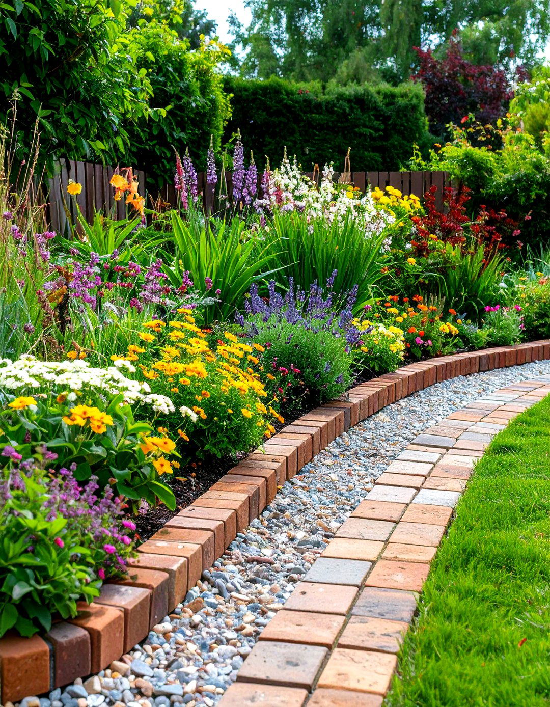 Brick Landscaping Garden Border Combinations - 20 Brick Landscaping Ideas