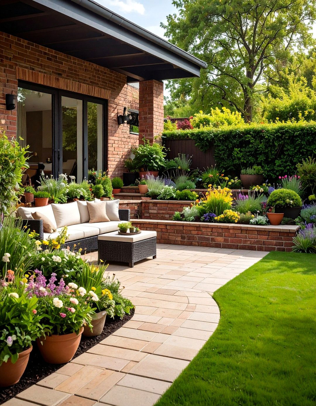 Brick Landscaping Multi Level Terracing - 20 Brick Landscaping Ideas