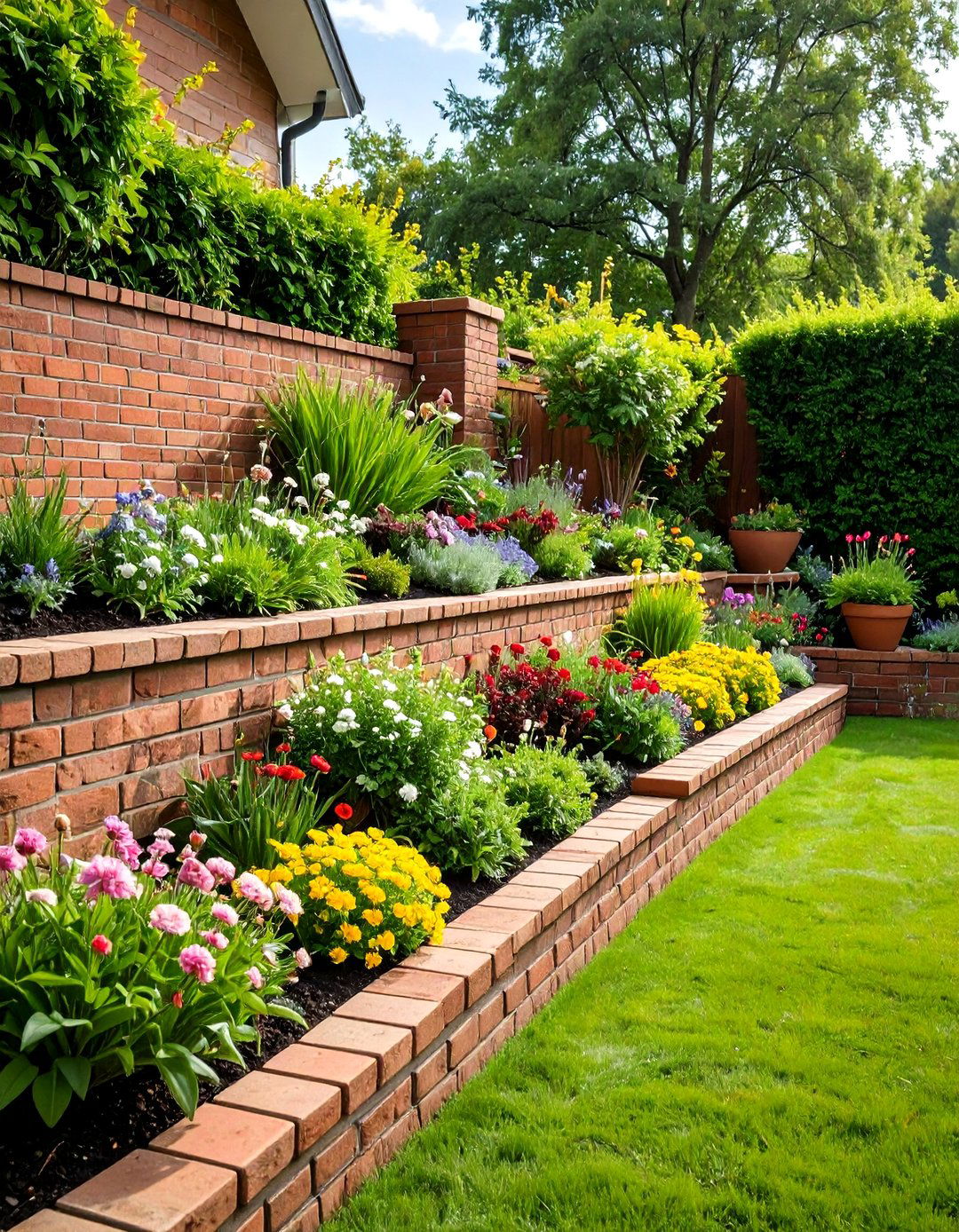Brick Landscaping Retaining Wall Features - 20 Brick Landscaping Ideas