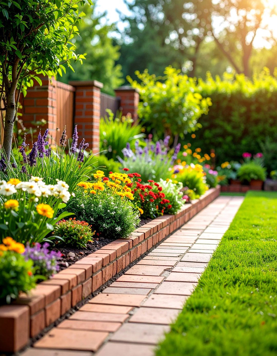Brick Landscaping Vertical Garden Edging - 20 Brick Landscaping Ideas
