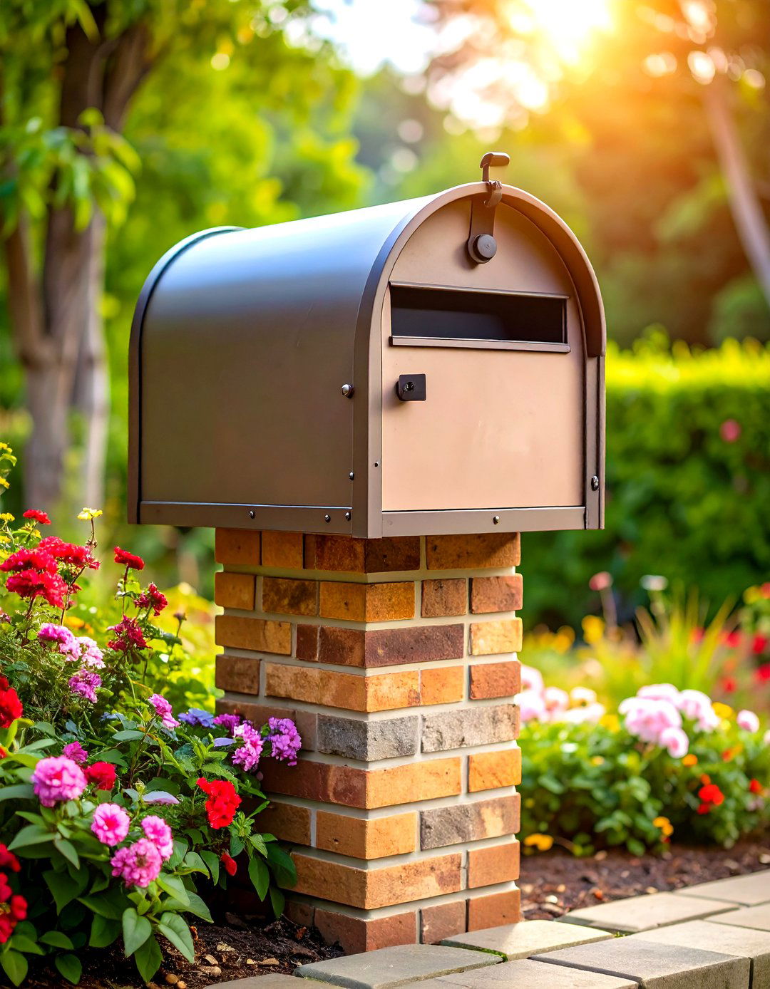 Brick Mailbox with Built in Planter Integration - 20 Brick Mailbox Ideas