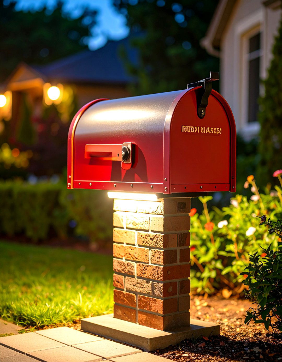 Brick Mailbox with Integrated Solar Lighting System - 20 Brick Mailbox Ideas