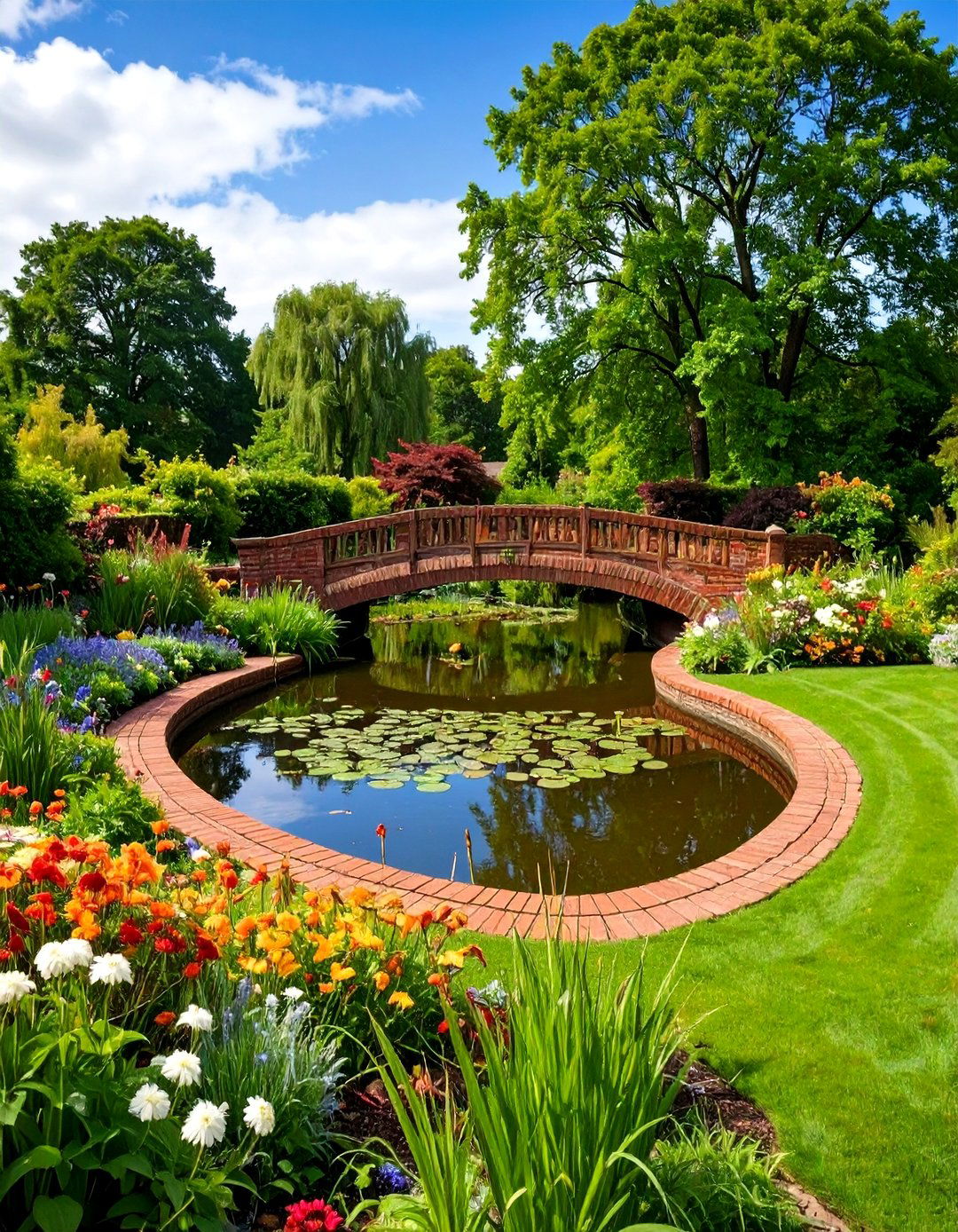 Brick Wall Pond Edging - 20 Pond Edging Ideas