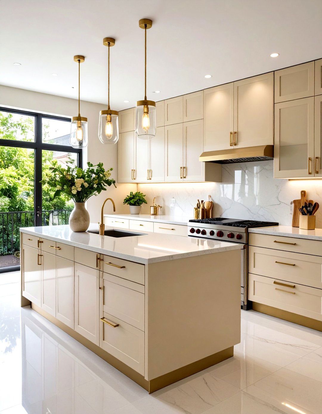 Brightening Small Apartments with Off white Surfaces - 25 Off-white Kitchen Cabinets