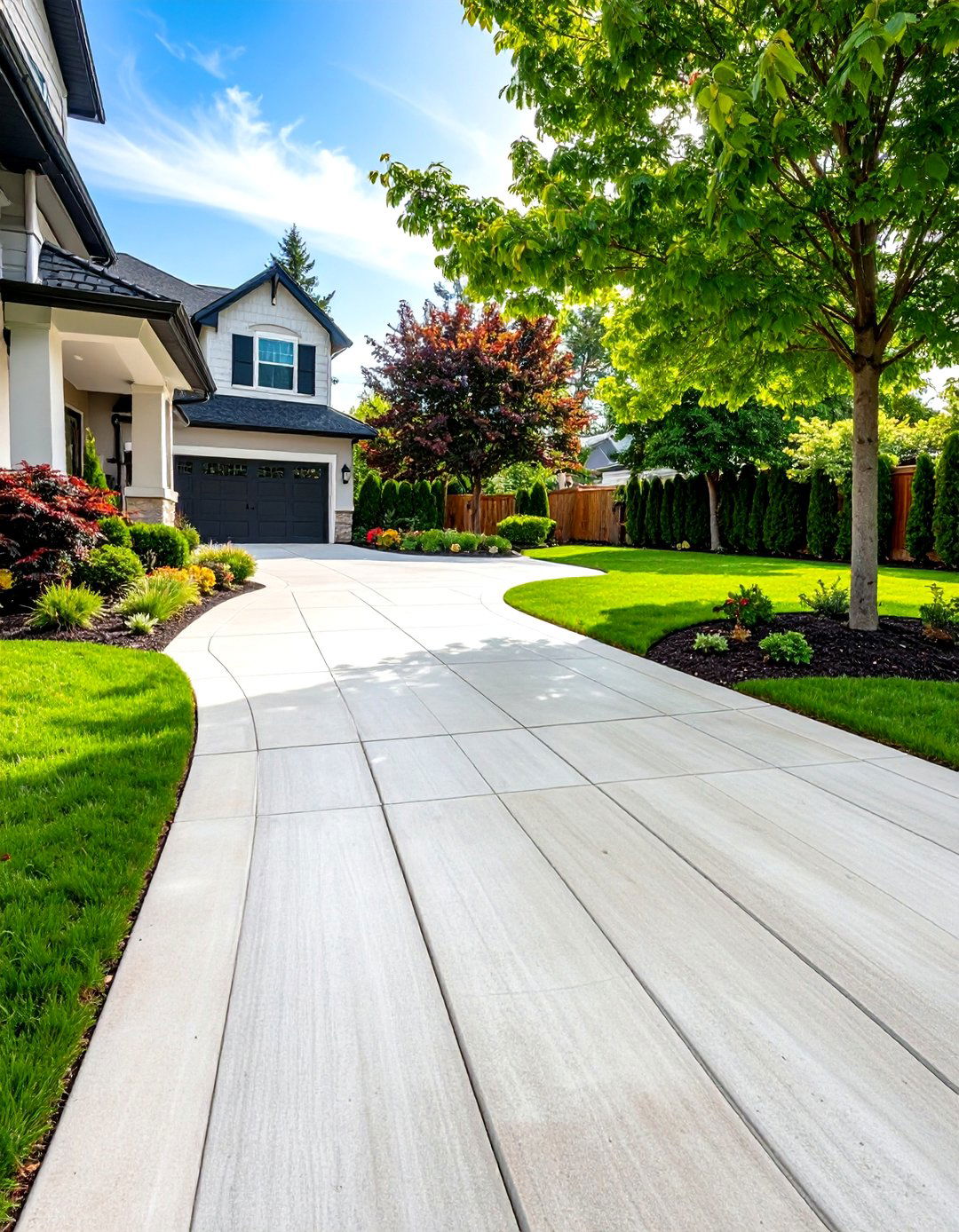 Broom Finish Concrete Driveway - 20 Concrete Driveway Ideas